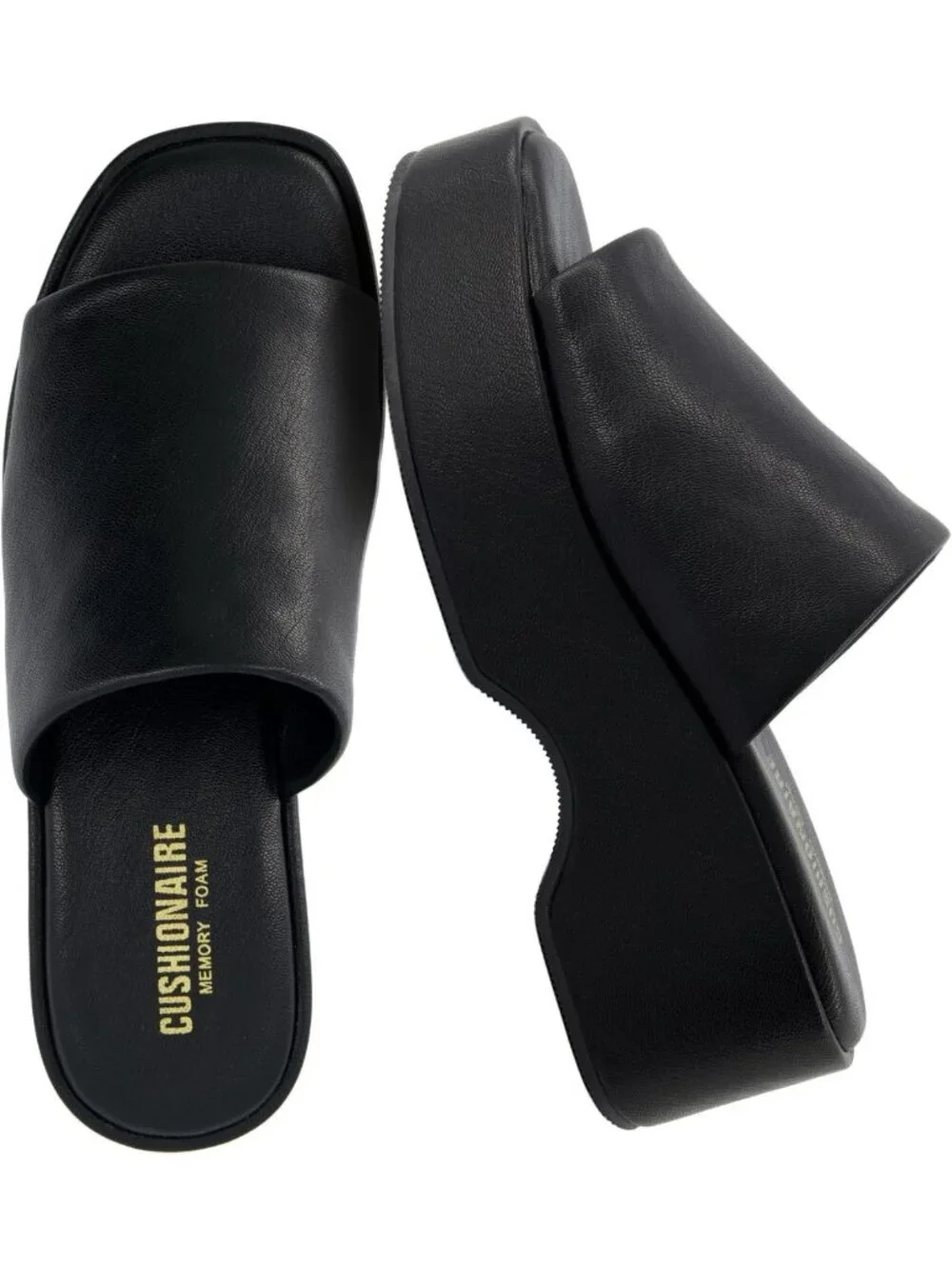 Stylish Women's Platform Sandals - Slip-On Wedge Slides with Memory Foam Comfort